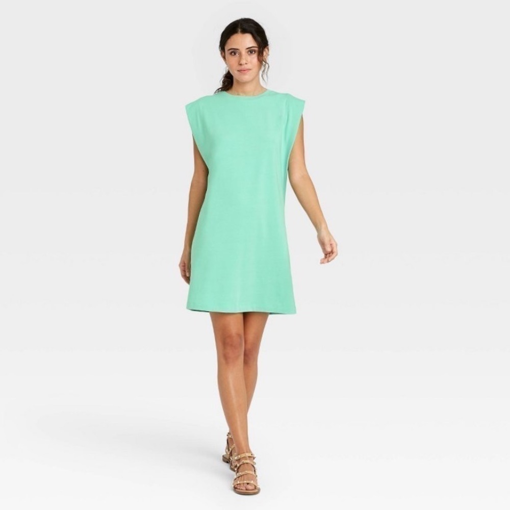 A New Day Sleeveless Tee Shirt Dress NWT Teal